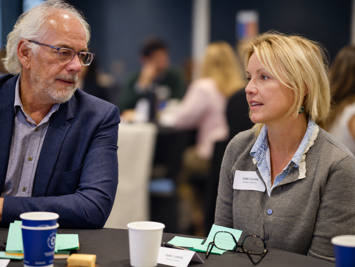 Engaged Conversation at a Conference Table