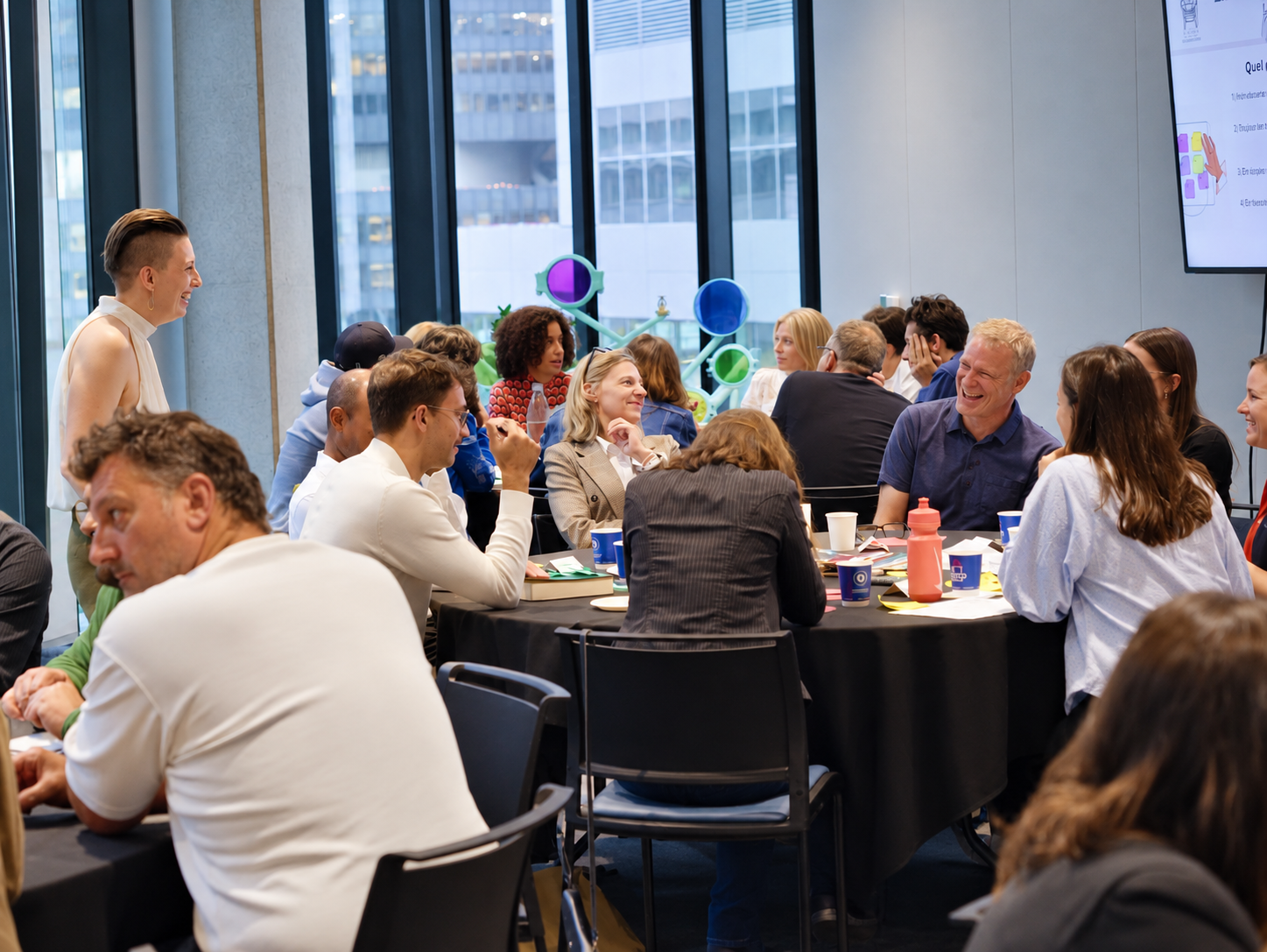 Lively Collaborative Workshop in a Modern Office